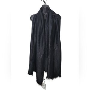 Calvin Klein Metallic Scarf With Eyelash Fringe OS